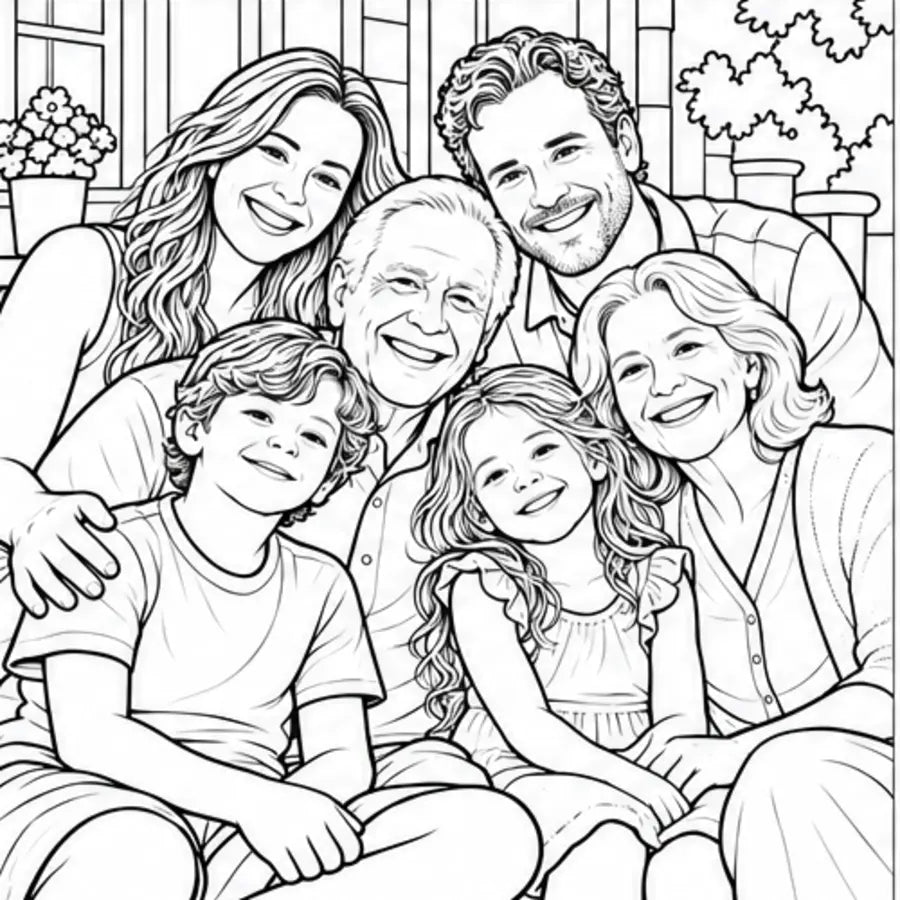 Coloring page from a fictional You, Outlined sample book