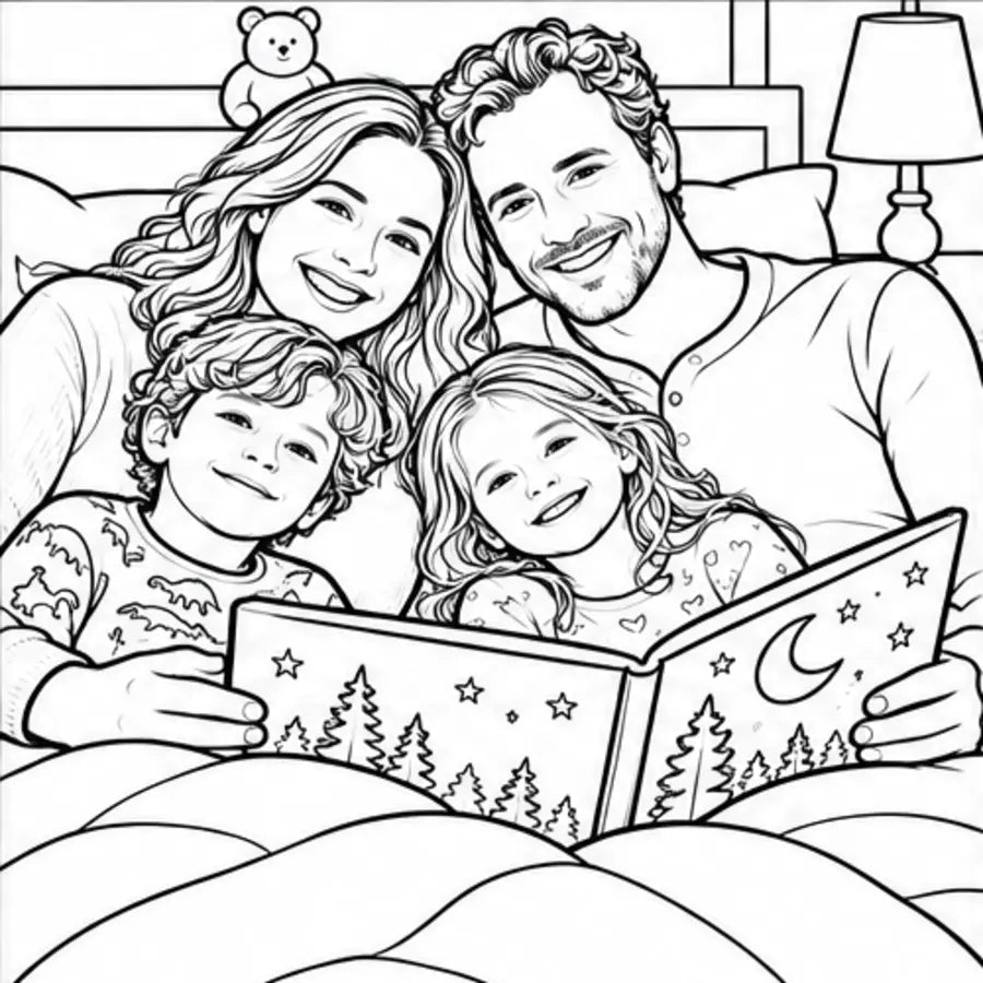 Coloring page from a fictional You, Outlined sample book