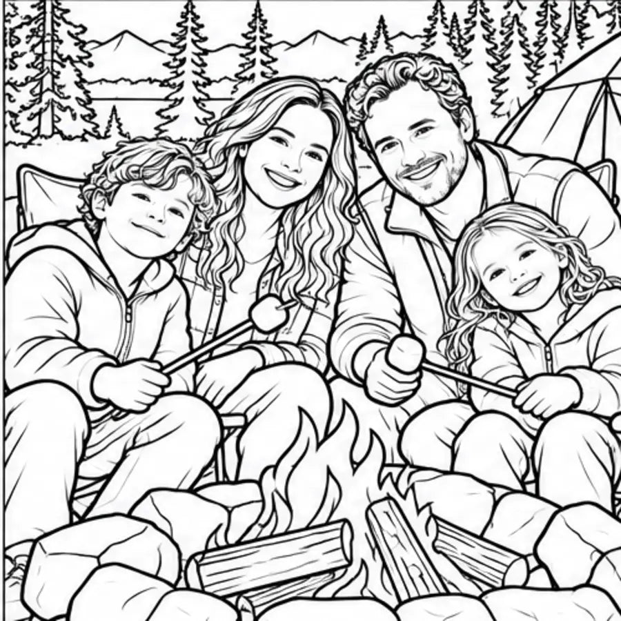 Coloring page from a fictional You, Outlined sample book