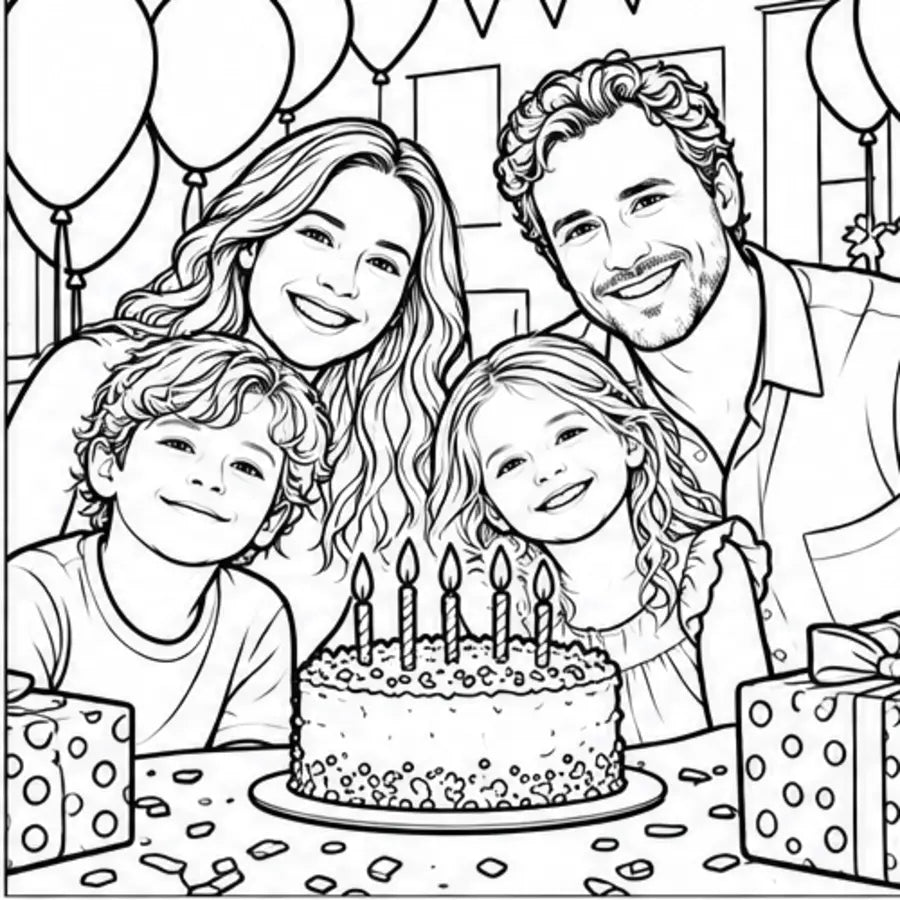 Coloring page from a fictional You, Outlined sample book